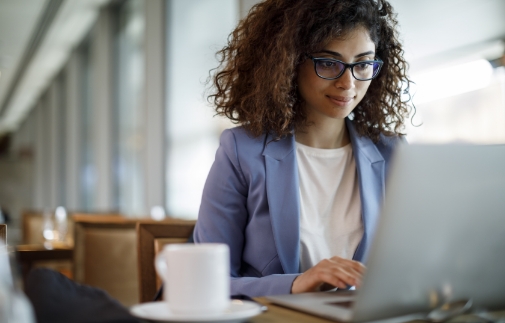 Woman using computer